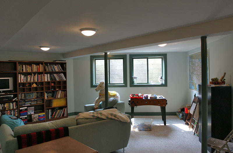 AFTER: The basement gets natural light from new, extra-large window wells.